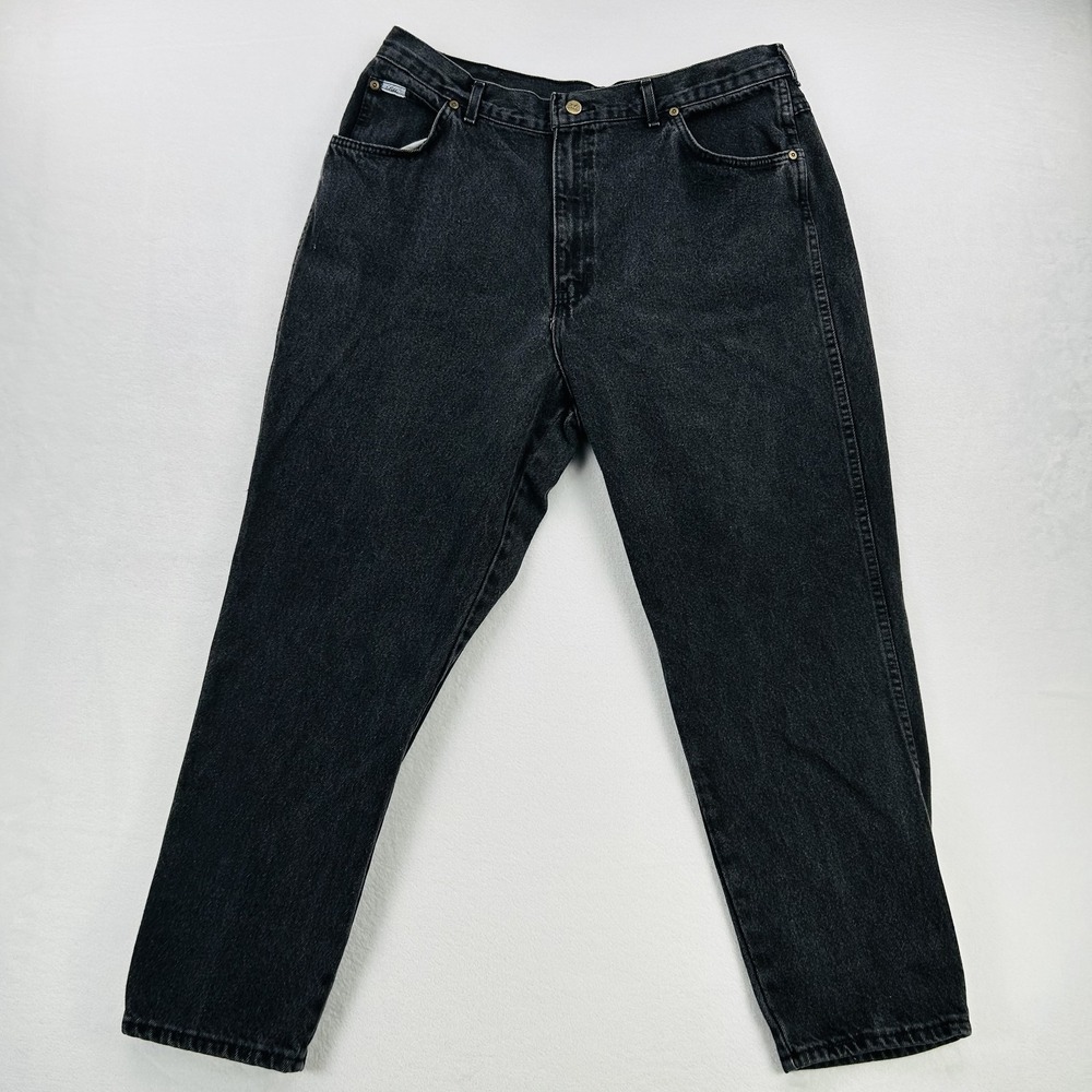 Vintage Chic Jeans Womens 22W Black High Rise Tapered Leg Denim Made USA 90s
